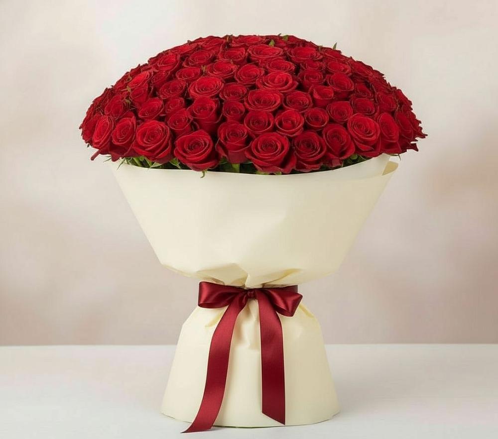 Букет 101 Красная роза Милано в Елизаветинской Ростовской области