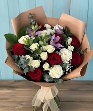 Букет цветов из:  Розы и Альстромерии в Елизаветинской Ростовской области