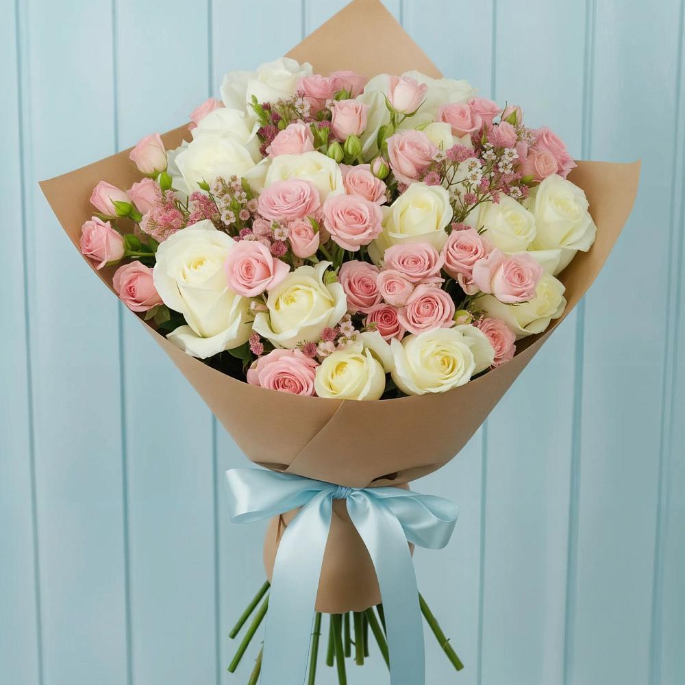 Букет цветов из: Розы в Елизаветинской Ростовской области