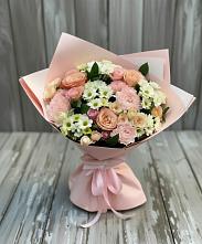 Букет цветов из:  Гвоздики, Розы и Хризантемы в Елизаветинской Ростовской области