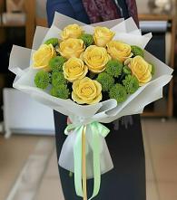 Букет цветов из:  Хризантемы и Розы #REPLACE_PRED# Елизаветинской Ростовской области