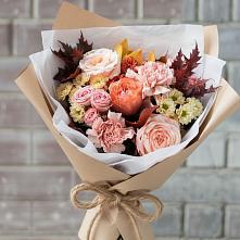 Букет цветов из:  Гвоздики, Хризантемы и Розы в Елизаветинской Ростовской области