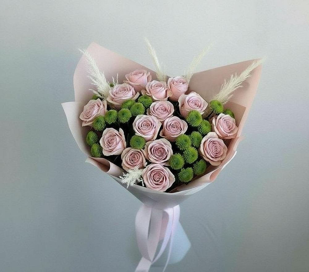 Букет цветов из: Розы и Хризантемы в Елизаветинской Ростовской области